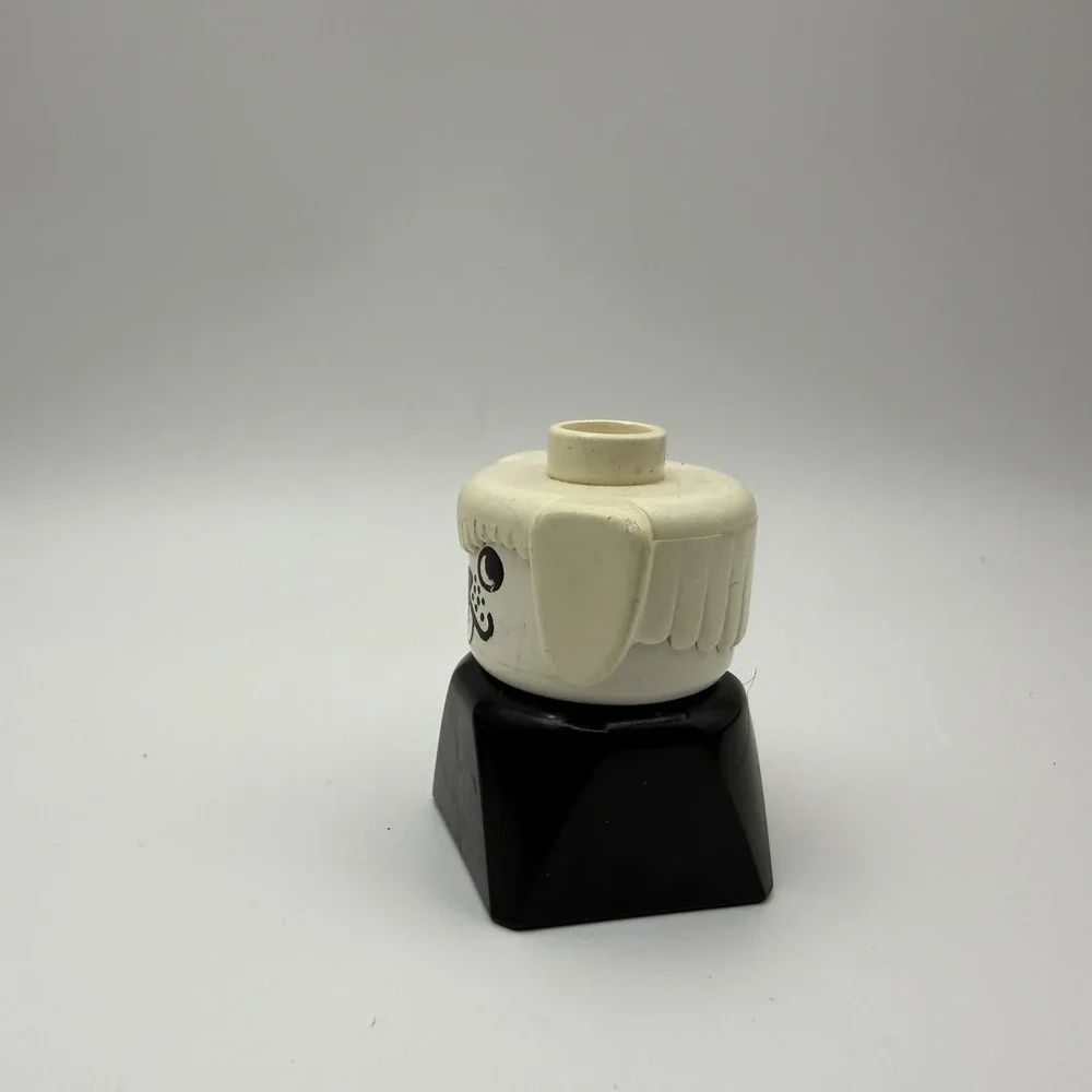 Vintage Lego Duplo Dog Toy Building Blocks White Black Minifigure